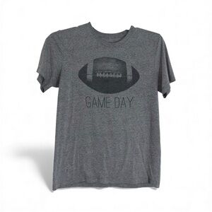 Classic Gray Game Day short sleeve T-Shirt with Football Design size S